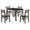 Dining Sets Modern Dining Room Sets - 62'.5" x 74'.75" x 94'.75" Cappuccino, Beige, Solid Wood, Foam, Polyester Blend - 5pcs Dining Set HomeRoots