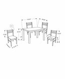 Dining Sets Modern Dining Room Sets - 62'.5" x 74'.75" x 94'.75" Cappuccino, Beige, Solid Wood, Foam, Polyester Blend - 5pcs Dining Set HomeRoots