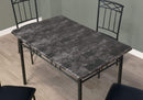 Dining Sets Modern Dining Room Sets - 63'.5" x 81'.25" x 101" Grey, Foam, Metal, Leather-Look - 5pcs Dining Set HomeRoots