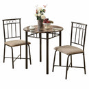 Dining Sets Modern Dining Room Sets - 64" x 64" x 101" Cappuccino, Beige, Brown, Metal, Foam, Microfiber - 3pcs Dining Set HomeRoots
