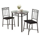 Dining Sets Modern Dining Room Sets - 64" x 64" x 101" Grey, Black, Metal, Foam, Microfiber - 3pcs Dining Set HomeRoots