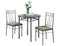 Dining Sets Modern Dining Room Sets - 64" x 64" x 102" Cappuccino/Silver, Metal - 3pcs Dining Set HomeRoots