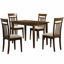 Dining Sets Modern Dining Room Sets - 69'.5" x 81'.25" x 107" Walnut, Beige, Solid Wood, Foam, Veneer, Microfiber - 5pcs Dining Set HomeRoots