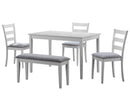 Dining Sets Modern Dining Room Sets - 69'.5" x 81'.5" x 99" White, Grey, Solid Wood, Foam, Veneer - 5pcs Dining Set HomeRoots
