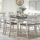 Dining Tables Square Counter Height Table In Dual Color Finish, Dark Brown And Soft Gray Benzara