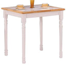 Dining Tables Square Wooden Dining Table, Natural Brown and white Benzara