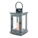 Scented Candles Distressed Gray Lantern With Led Candle