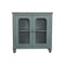Distressed Wooden Accent Cabinet with Glass Front Doors Storage, Vintage Blue-Boo Cabinets & Carts-Blue-Wood Veneer engineered wood and metal-JadeMoghul Inc.