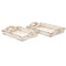 Distressed Wooden Serving Trays With Handles, Set Of 2, White-Serving Trays-White-Mango Wood-distressed-JadeMoghul Inc.