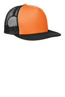 District - Flat Bill Snapback Trucker Cap. DT624-Juniors & Young Men-Neon Orange-OSFA-JadeMoghul Inc.