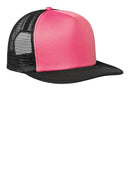District - Flat Bill Snapback Trucker Cap. DT624-Juniors & Young Men-Neon Pink-OSFA-JadeMoghul Inc.