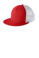 District - Flat Bill Snapback Trucker Cap. DT624-Juniors & Young Men-New Red-OSFA-JadeMoghul Inc.