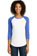 District Juniors Very Important Tee 3/4-Sleeve Raglan. DT6211-T-shirts-Royal Frost/ White-4XL-JadeMoghul Inc.