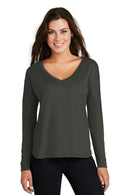 District Made Ladies Drapey Long Sleeve Tee. DM413-T-shirts-Charcoal-4XL-JadeMoghul Inc.
