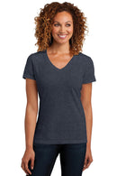District Made Ladies Perfect BlendV-Neck Tee. DM1190L-T-shirts-Heathered Navy-4XL-JadeMoghul Inc.