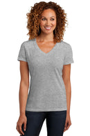 District Made Ladies Perfect BlendV-Neck Tee. DM1190L-T-shirts-Light Heather Grey-4XL-JadeMoghul Inc.