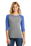 District Made Ladies Perfect Tri 3/4-Sleeve Raglan. DM136L-T-shirts-Royal Frost/ Grey Frost-4XL-JadeMoghul Inc.