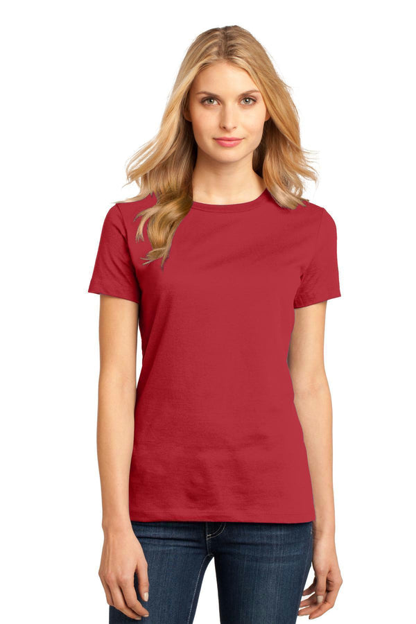 District Made Ladies Perfect Weight Crew Tee. DM104L-T-shirts-Classic Red-S-JadeMoghul Inc.