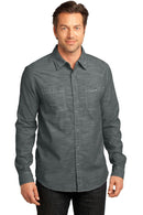 District Made - Men's Long Sleeve Washed Woven Shirt. DM3800-Woven Shirts-Grey-4XL-JadeMoghul Inc.