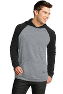 District - Young Men's 50/50 Raglan Hoodie. DT128-Juniors & Young Men-Black/ Heathered Nickel-4XL-JadeMoghul Inc.