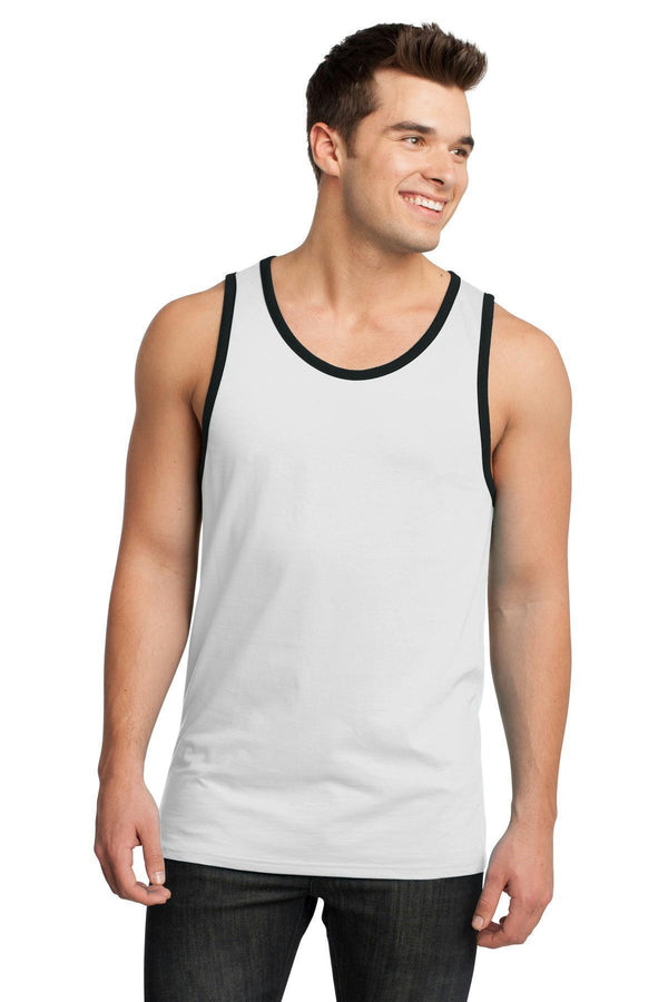 District - Young Men's Cotton Ringer Tank DT1500-T-shirts-White/Black-4XL-JadeMoghul Inc.