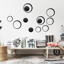 DIY Circles Wall Mirror Stickers Vinyl Art Mural Wall Sticker Room Decoration Sofa TV Background Home Wall Decor Dropshipping-5 Pcs Black Circle-JadeMoghul Inc.