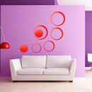 DIY Circles Wall Mirror Stickers Vinyl Art Mural Wall Sticker Room Decoration Sofa TV Background Home Wall Decor Dropshipping-5 Pcs Mirror Red-JadeMoghul Inc.