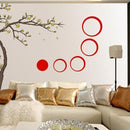 DIY Circles Wall Mirror Stickers Vinyl Art Mural Wall Sticker Room Decoration Sofa TV Background Home Wall Decor Dropshipping-5 Pcs Red Circle-JadeMoghul Inc.