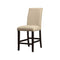 Dodson II Contemporary Counter Height Chair, Ivory and Black, Set of 2-Armchairs and Accent Chairs-Black, Ivory-Wood Linen-JadeMoghul Inc.