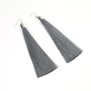 DoreenBeads 2017 New Hot Bohemia Long Tassel Earrings for Women European Exaggerated Boho Vintage Drop Earrings 8 Colors, 1 Pair-Gray-JadeMoghul Inc.