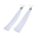 DoreenBeads 2017 New Hot Bohemia Long Tassel Earrings for Women European Exaggerated Boho Vintage Drop Earrings 8 Colors, 1 Pair-White-JadeMoghul Inc.