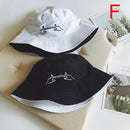 Double Sided Wear Finger Something Embroidery Panama Bucket Hat Men Women Summer Bucket Cap Hip Hop Hat Fisherman Hat JadeMoghul Inc.