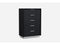 Drawers Black Chest of Drawers - 33" X 19" X 49" Black Stainless Steel Drawer Chest HomeRoots