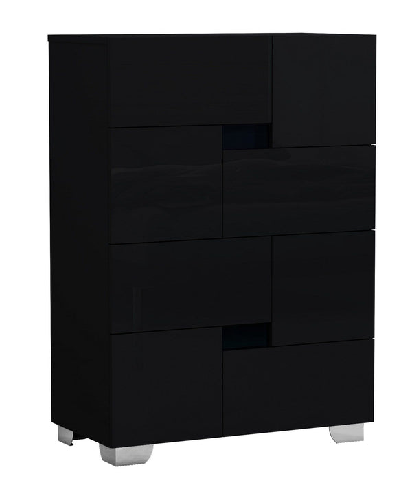 Drawers Black Chest of Drawers - 44" Superb Black High Gloss Chest HomeRoots
