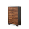 Drawers Chest of Drawers - 32" X 16" X 47" Walnut And Espresso Particle Board Chest HomeRoots