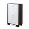 Drawers Chest of Drawers - 32" X 16" X 47" White And Espresso Particle Board Chest HomeRoots