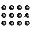 Drawers Drawer Knobs - 1.5" x 1.5" x 1.5" Ceramic/Metal Black 12 Pack Knob HomeRoots