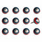 Drawers Drawer Knobs - 1.5" x 1.5" x 1.5" Ceramic/Metal Navy & Red 12 Pack Knob HomeRoots