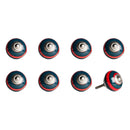 Drawers Drawer Knobs - 1.5" x 1.5" x 1.5" Ceramic/Metal Navy & Red 8 Pack Knob HomeRoots