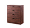 Drawers Sets Spacious Four Drawers Wooden Utility Chest with Cutout Handles, Brown Benzara