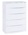 Drawers White Chest of Drawers - 32" Exquisite White High Gloss Chest HomeRoots