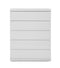 Drawers White Chest of Drawers - 36" X 20" X 47" Gloss White Stainless Steel 5 Drawer Chest HomeRoots