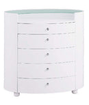 Drawers White Chest of Drawers - 42" Sophisticated White High Gloss Chest HomeRoots