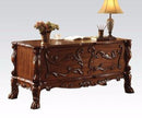 Dresden Executive Desk, Cherry Oak-Desks and Hutches-Cherry Oak Brown-Veneer Top Poly Resin: Feet & Carvings MDF-JadeMoghul Inc.