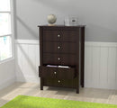 Dressers 5 Drawer Dresser - 47.2 Espresso Solid Composite Wood Dresser with 5 Drawers HomeRoots