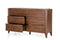 Dressers 6 Drawer Dresser - 38" Tobacco Veneer and MDF Dresser with 6 Drawers HomeRoots