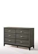 Dressers 6 Drawer Dresser - 58" X 16" X 37" Weathered Gray Dresser HomeRoots