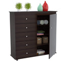 Dressers Bedroom Dresser - 47.2" Espresso Solid Composite Wood Dresser HomeRoots