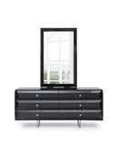 Dressers Black Dresser - 72" X 21" X 31" Black Chrome Double Dresser Extension HomeRoots
