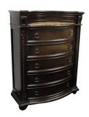 Dressers Chest Dresser - 21" X 44" X 58" Cherry Wood Chest w/Marble Top HomeRoots